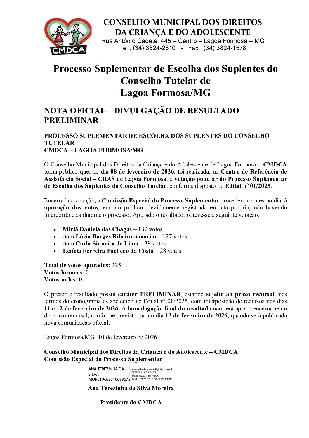 NOTA OFICIAL – DIVULGAÇÃO DE RESULTADO  PRELIMINAR