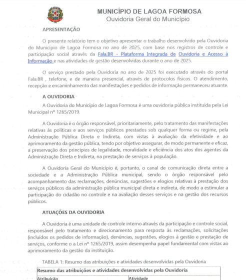 Relatório Ouvidoria 2025