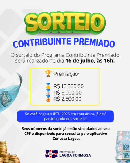 Contribuinte Premiado Lagoa Formosa