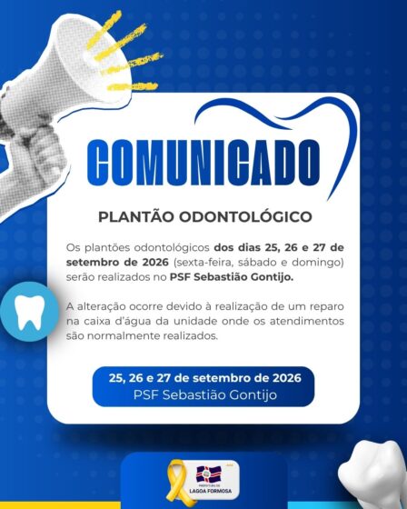 COMUNICADO | PLANTÃO ODONTOLÓGICO